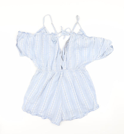 Womens UK Size S Preworn One-Piece Blue Jumpsuit