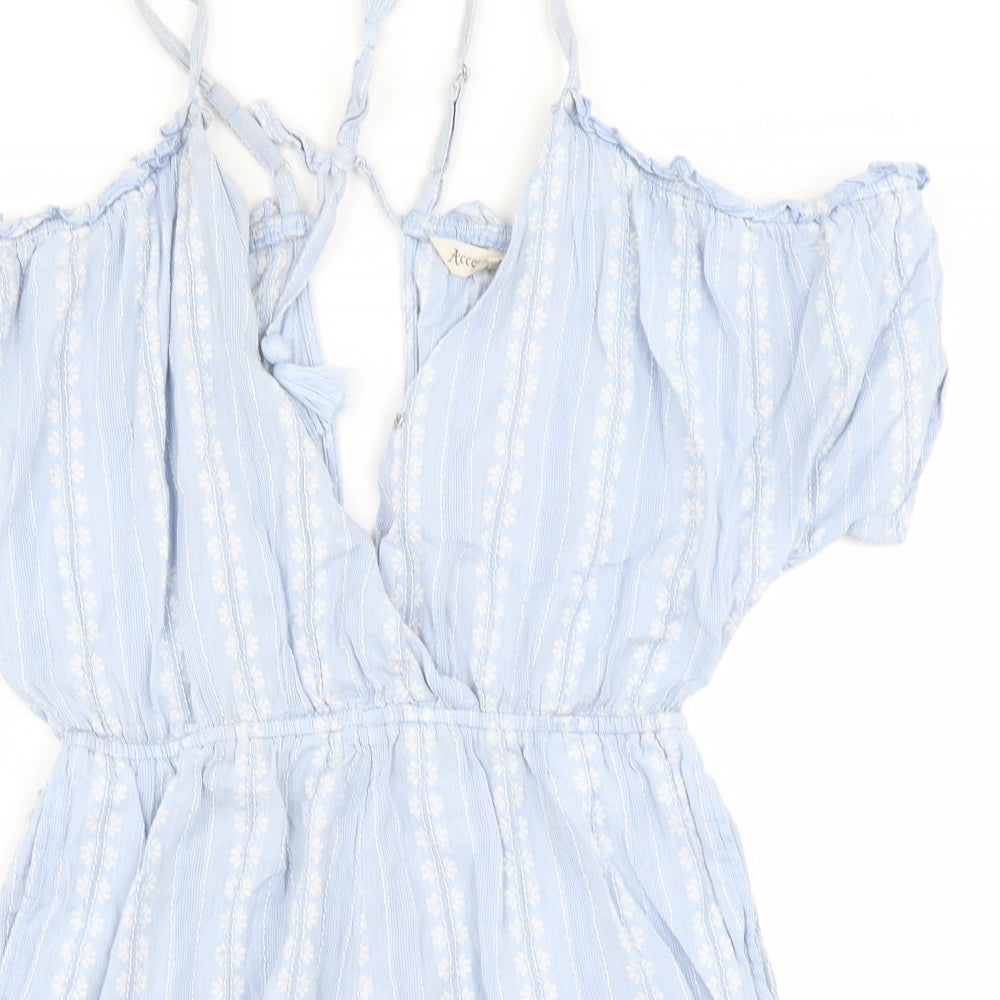 Womens UK Size S Preworn One-Piece Blue Jumpsuit