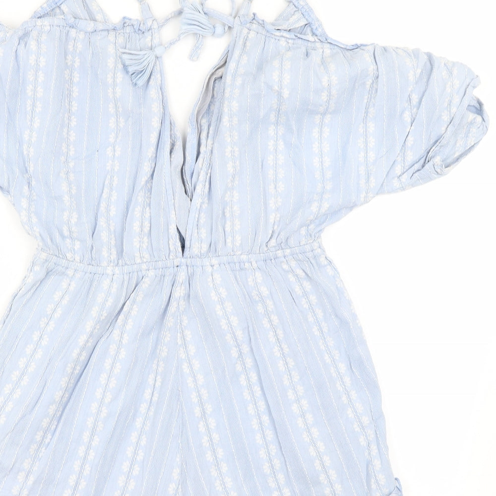 Womens UK Size S Preworn One-Piece Blue Jumpsuit
