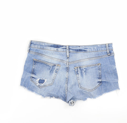 Topshop Womens Blue   Cut-Off Shorts Size 32 in