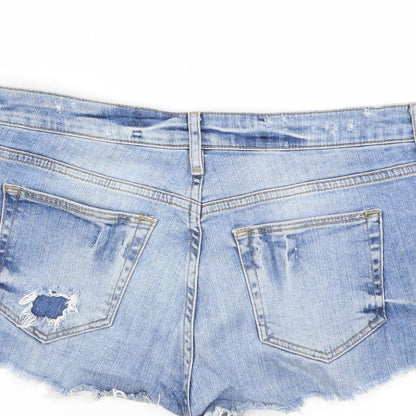 Topshop Womens Blue   Cut-Off Shorts Size 32 in