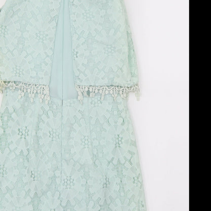 Topshop Womens Green Fair Isle  A-Line  Size 8