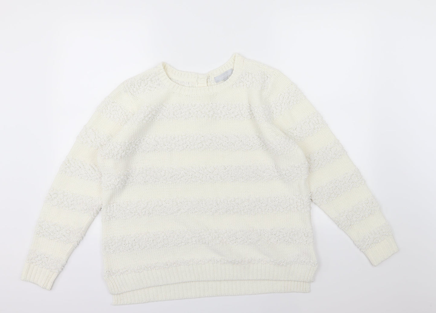 Red Herring Womens Ivory Striped Knit Pullover Jumper Size 18