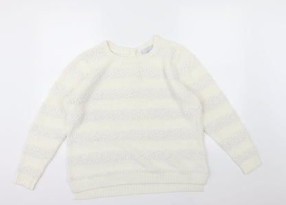 Red Herring Womens Ivory Striped Knit Pullover Jumper Size 18