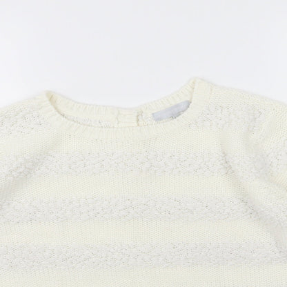 Red Herring Womens Ivory Striped Knit Pullover Jumper Size 18