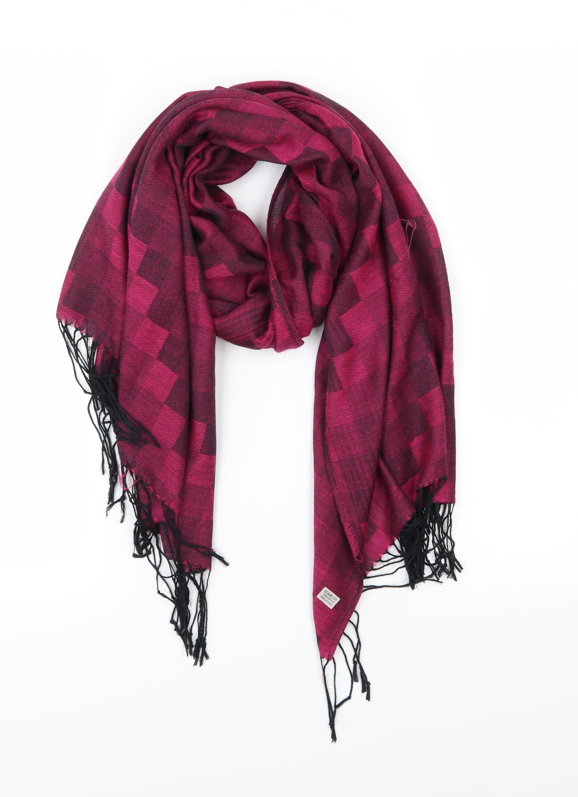 Preworn Womens Pink Check Knit  Scarf