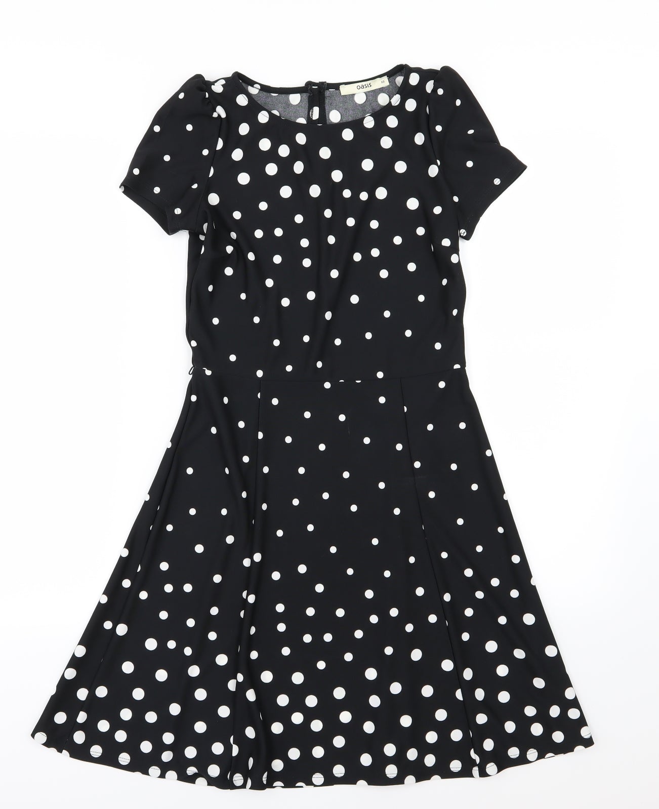 Oasis Womens Black Polka Dot  A-Line  Size XS
