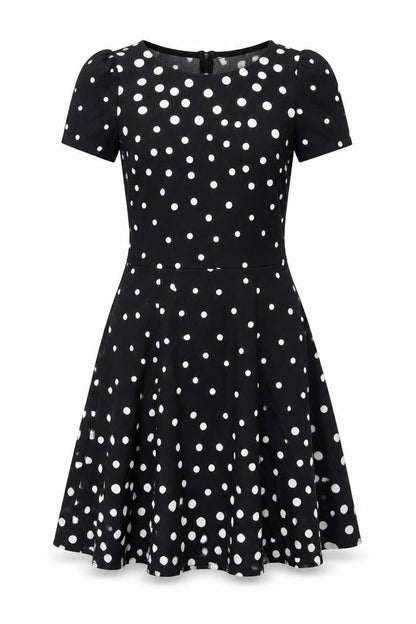 Oasis Womens Black Polka Dot  A-Line  Size XS