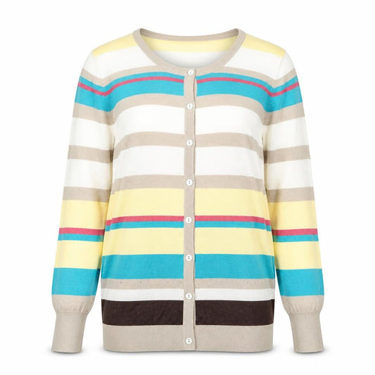 Oasis Womens Multicoloured Striped Knit Cardigan Jumper Size XS