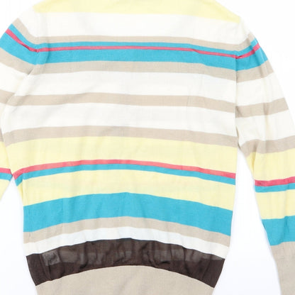 Oasis Womens Multicoloured Striped Knit Cardigan Jumper Size XS