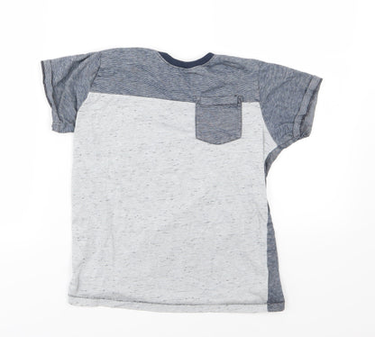 Next Boys Blue Striped Jersey Basic T-Shirt Size 10 Years