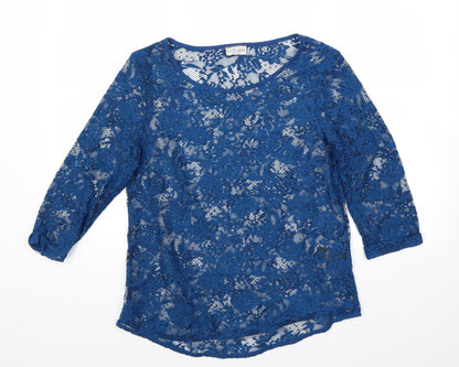 Womens UK Size 12 Marks and Spencer Blue Basic Blouse