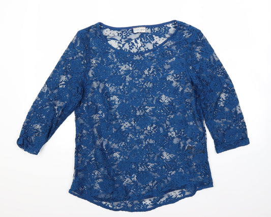 Womens UK Size 12 Marks and Spencer Blue Basic Blouse