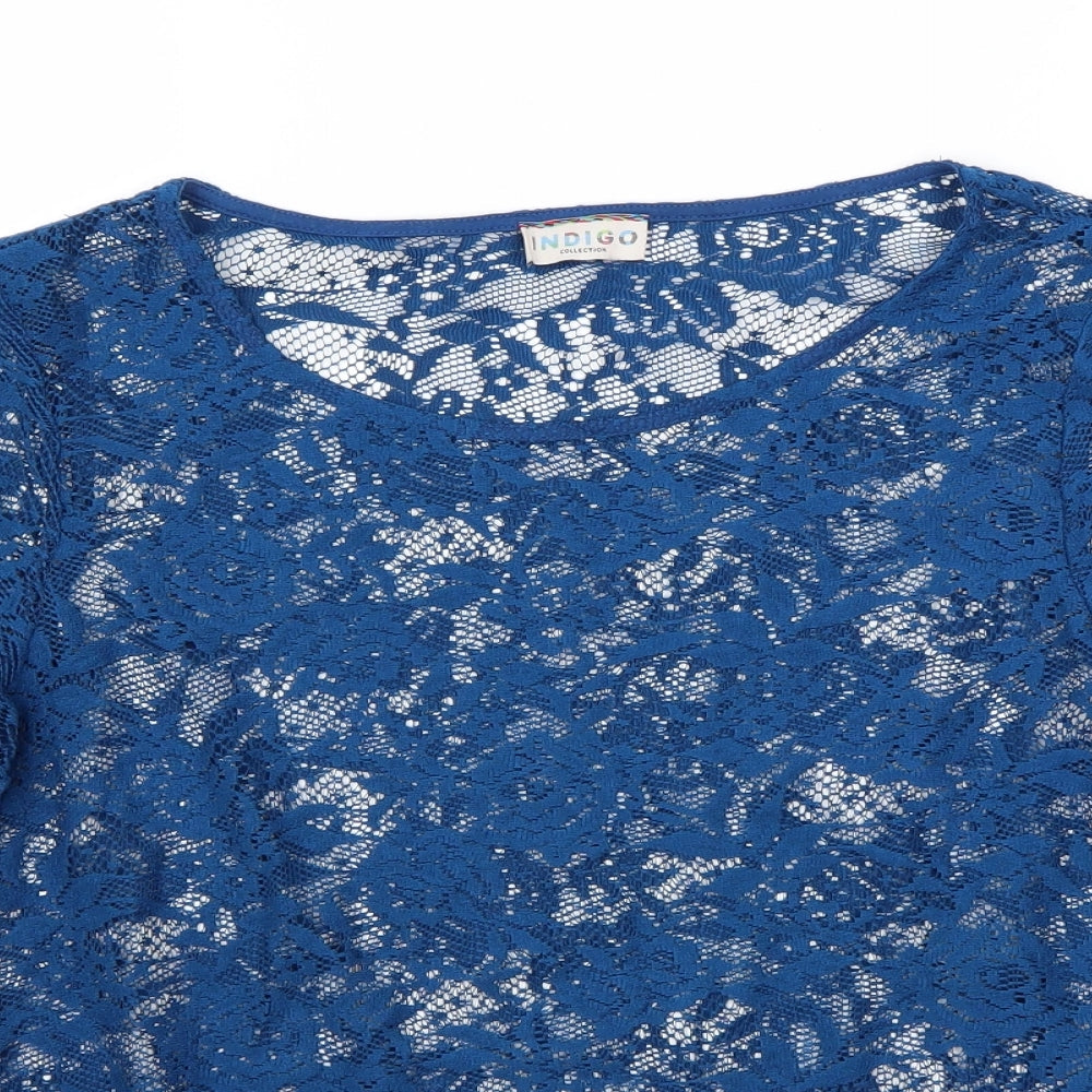 Womens UK Size 12 Marks and Spencer Blue Basic Blouse