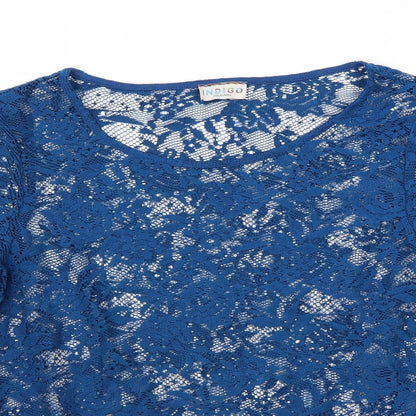 Womens UK Size 12 Marks and Spencer Blue Basic Blouse