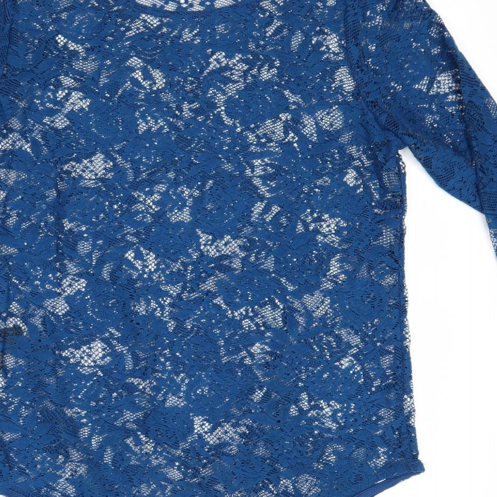 Womens UK Size 12 Marks and Spencer Blue Basic Blouse