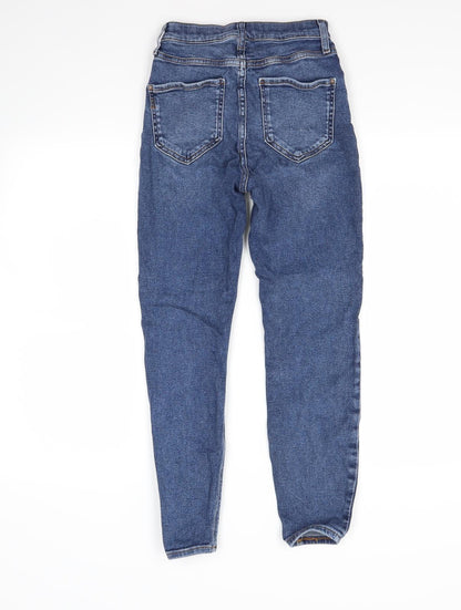 Womens UK Size 8 Preworn Regular Fit Skinny Blue Jeans