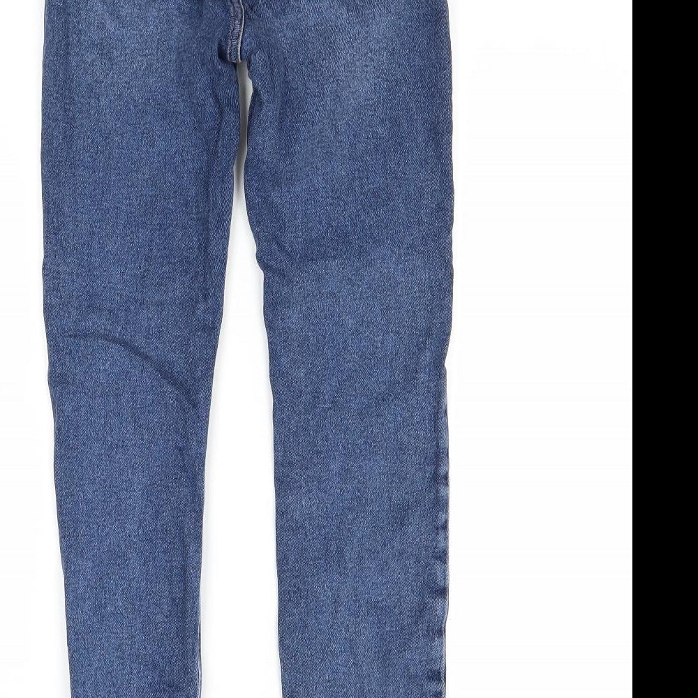Womens UK Size 8 Preworn Regular Fit Skinny Blue Jeans