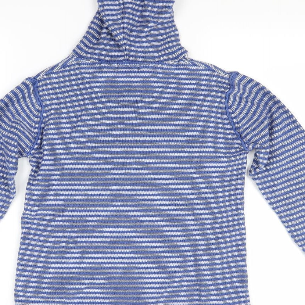 Preworn Boys Blue Striped  Pullover Hoodie Size 10 Years