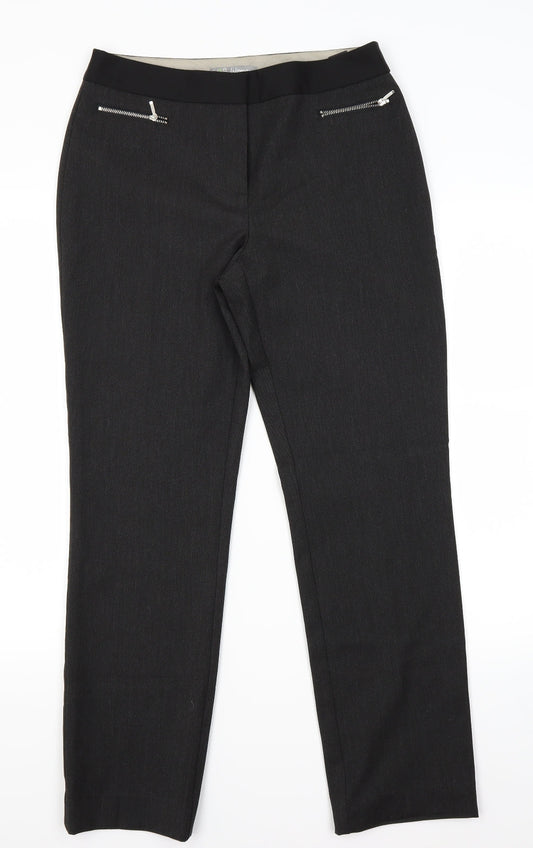 Womens UK Size 10 Marks and Spencer Regular Fit  Grey Trousers