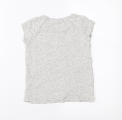 NEXT Girls Grey  Jersey Basic T-Shirt Size 5 Years  - Hearts
