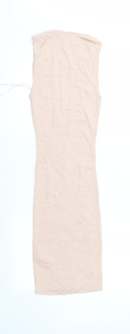 New Look Womens Beige  Jersey Sheath  Size 8
