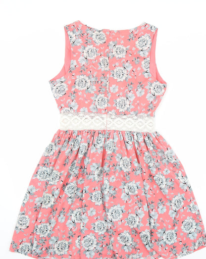 Newlook Womens Pink Floral  A-Line  Size 12
