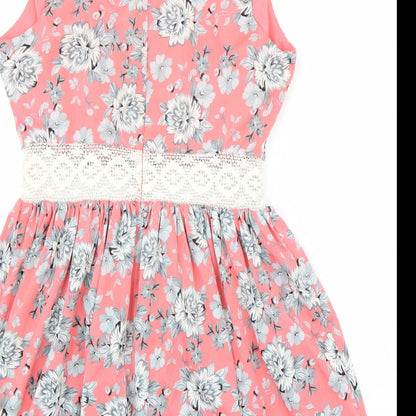 Newlook Womens Pink Floral  A-Line  Size 12