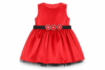 Front view of Piaza Italia girls’ red a-line, size 12-18, months