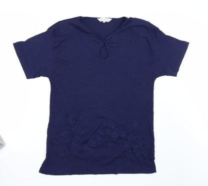 Womens UK Size L Paramour Blue Basic T-Shirt