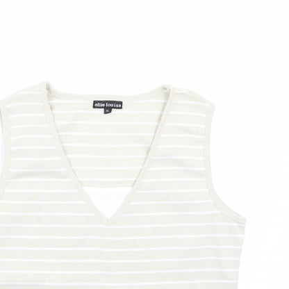 Womens UK Size XL Ellie Louise Beige Basic T-Shirt