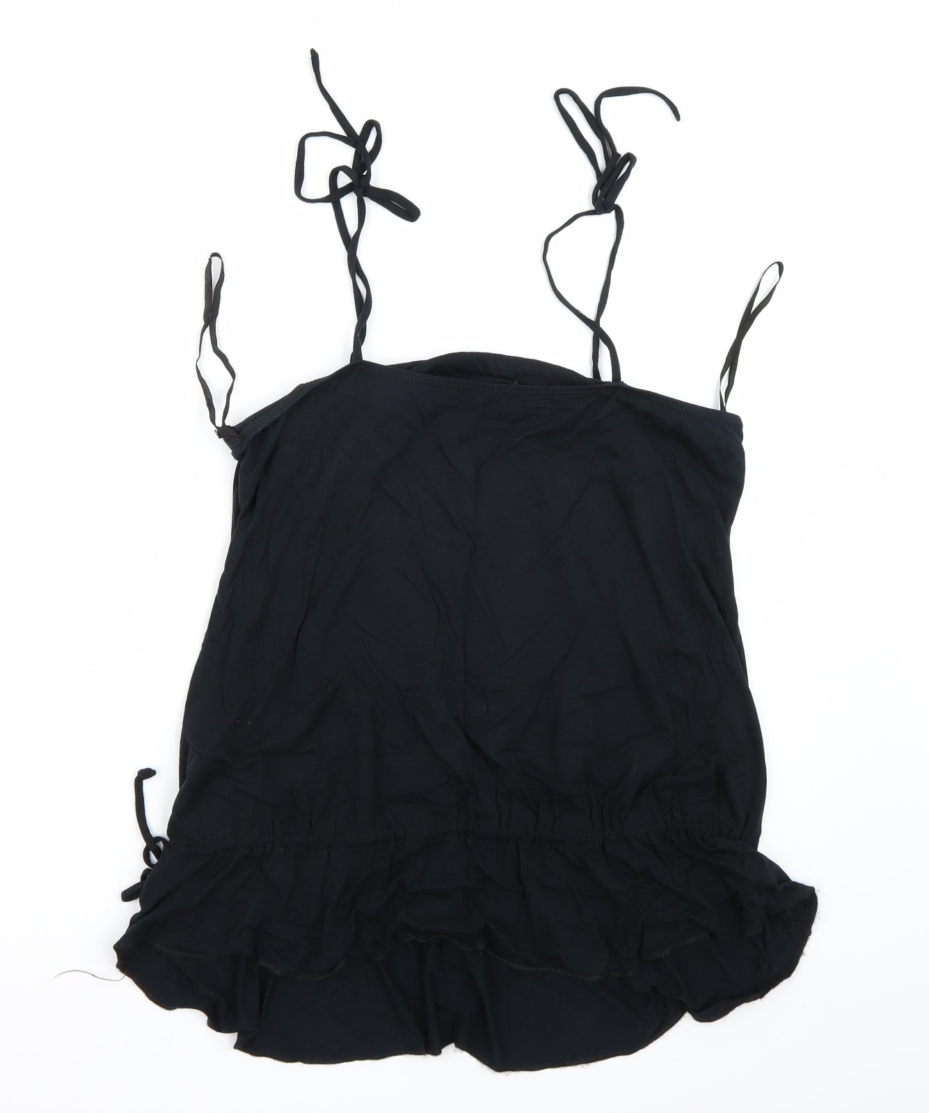 Womens UK Size 14 Preworn Black Basic T-Shirt