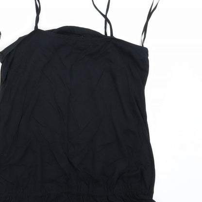 Womens UK Size 14 Preworn Black Basic T-Shirt