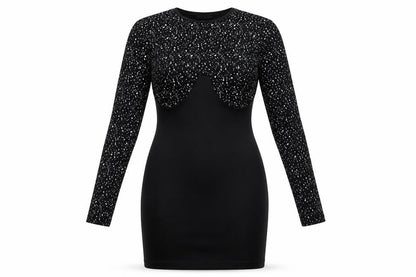 Womens Black Geometric  Bodycon  Size 8
