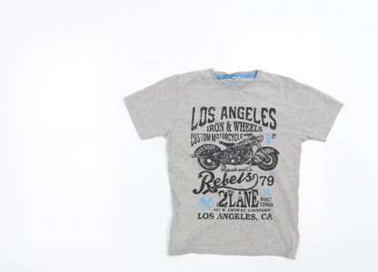 Rebel Boys Grey   Pullover T-Shirt Size 9-10 Years  - Los Angeles Iron & Wheels