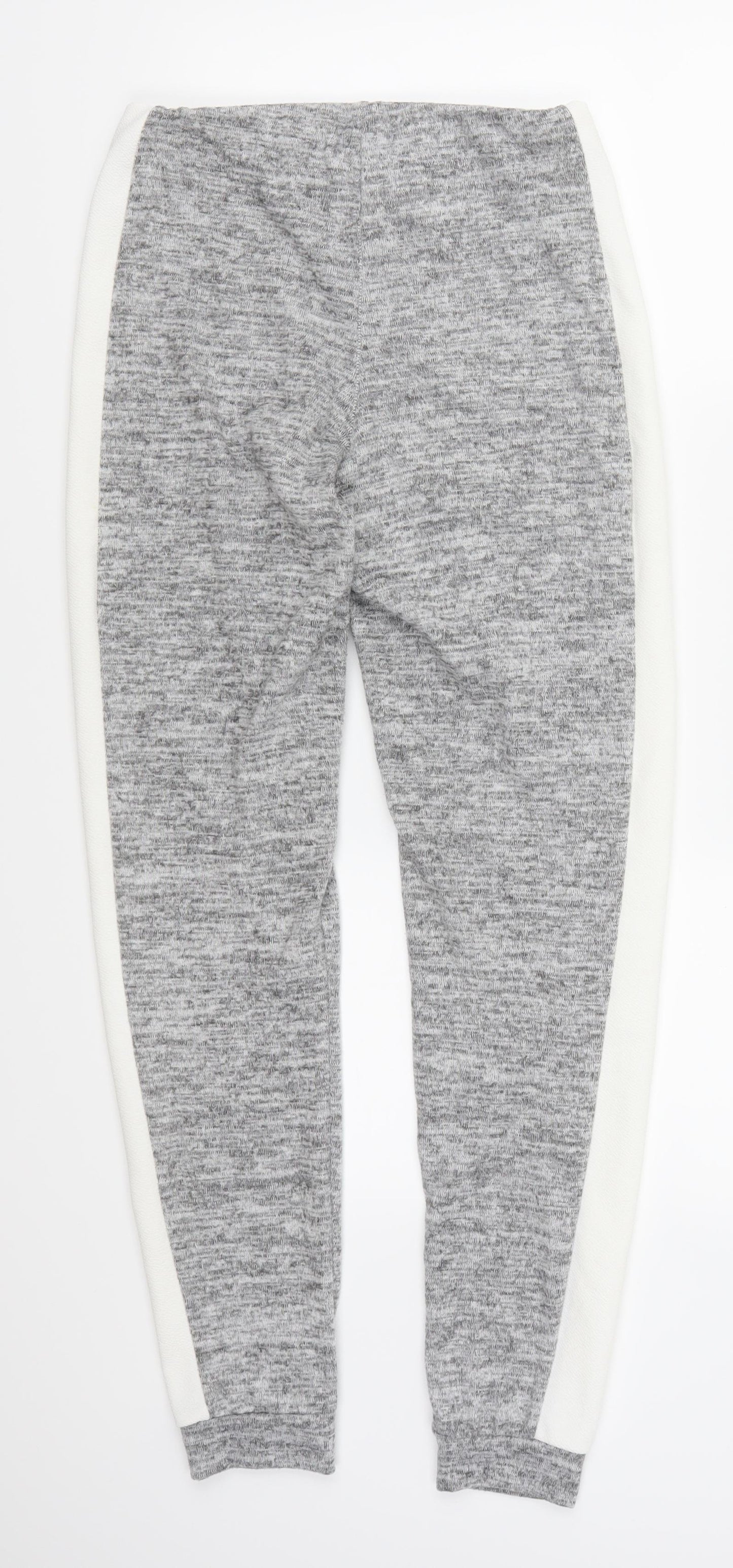Boohoo Womens Grey Striped  Sweatpants Trousers Size 10 L28 in