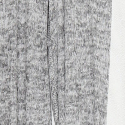 Boohoo Womens Grey Striped  Sweatpants Trousers Size 10 L28 in