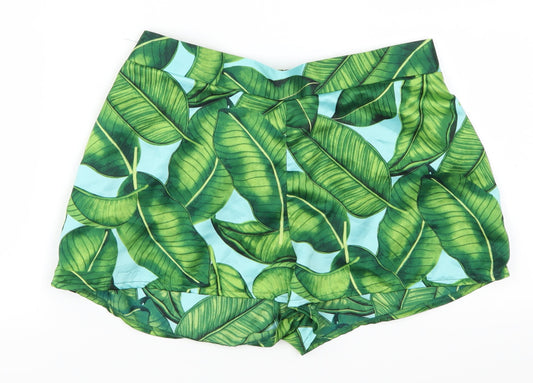 Matalan Womens Green Floral  Mom Shorts Size 10 - Leaves Print