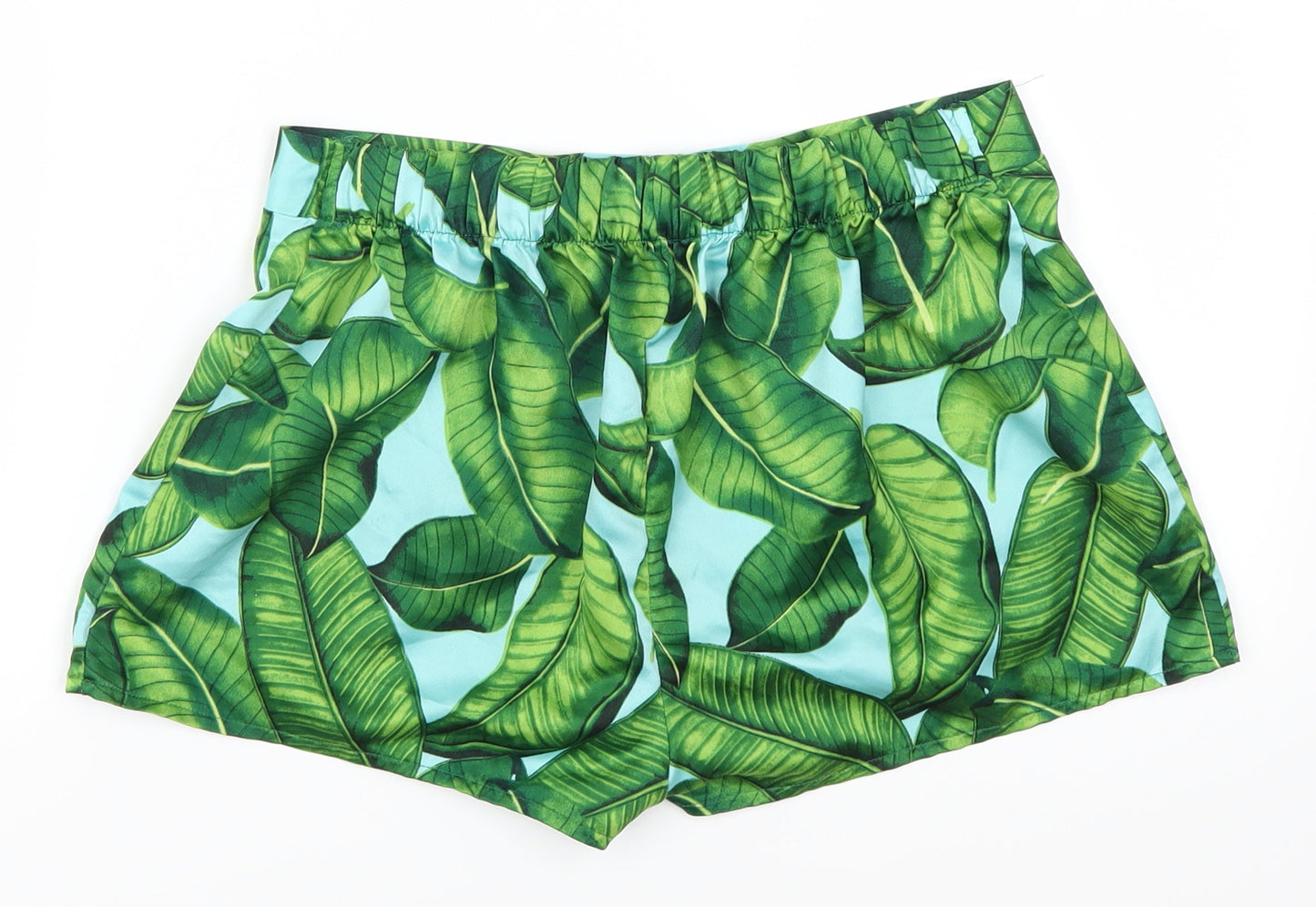 Matalan Womens Green Floral  Mom Shorts Size 10 - Leaves Print