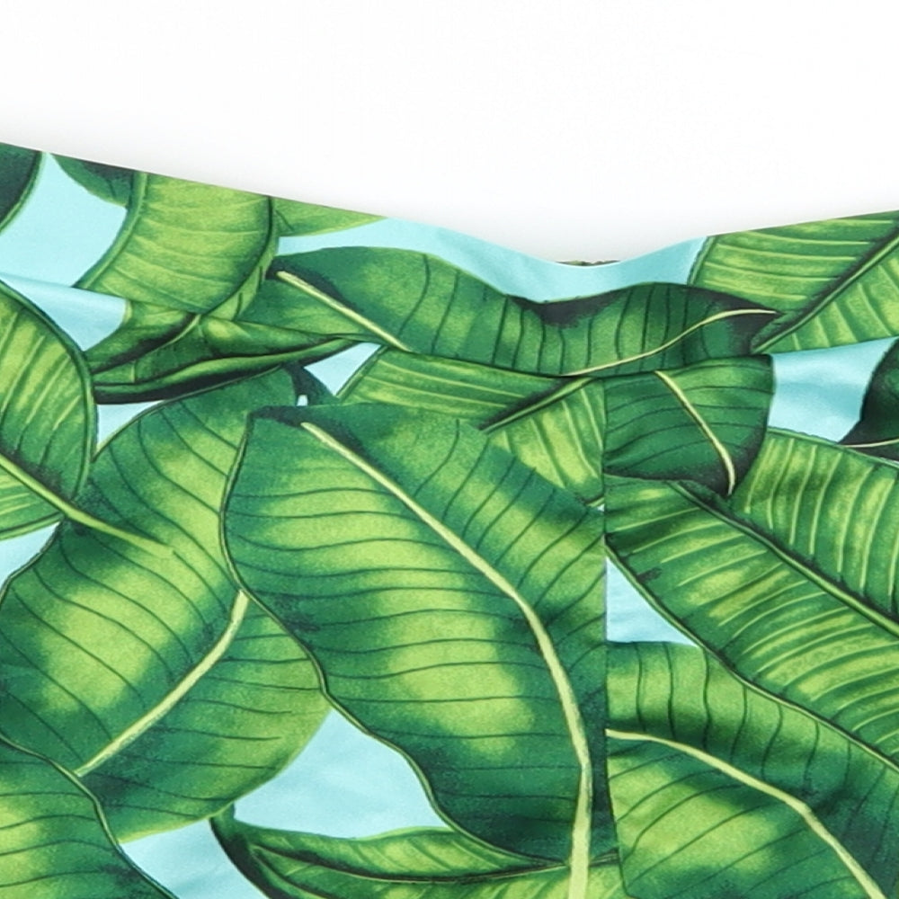 Matalan Womens Green Floral  Mom Shorts Size 10 - Leaves Print