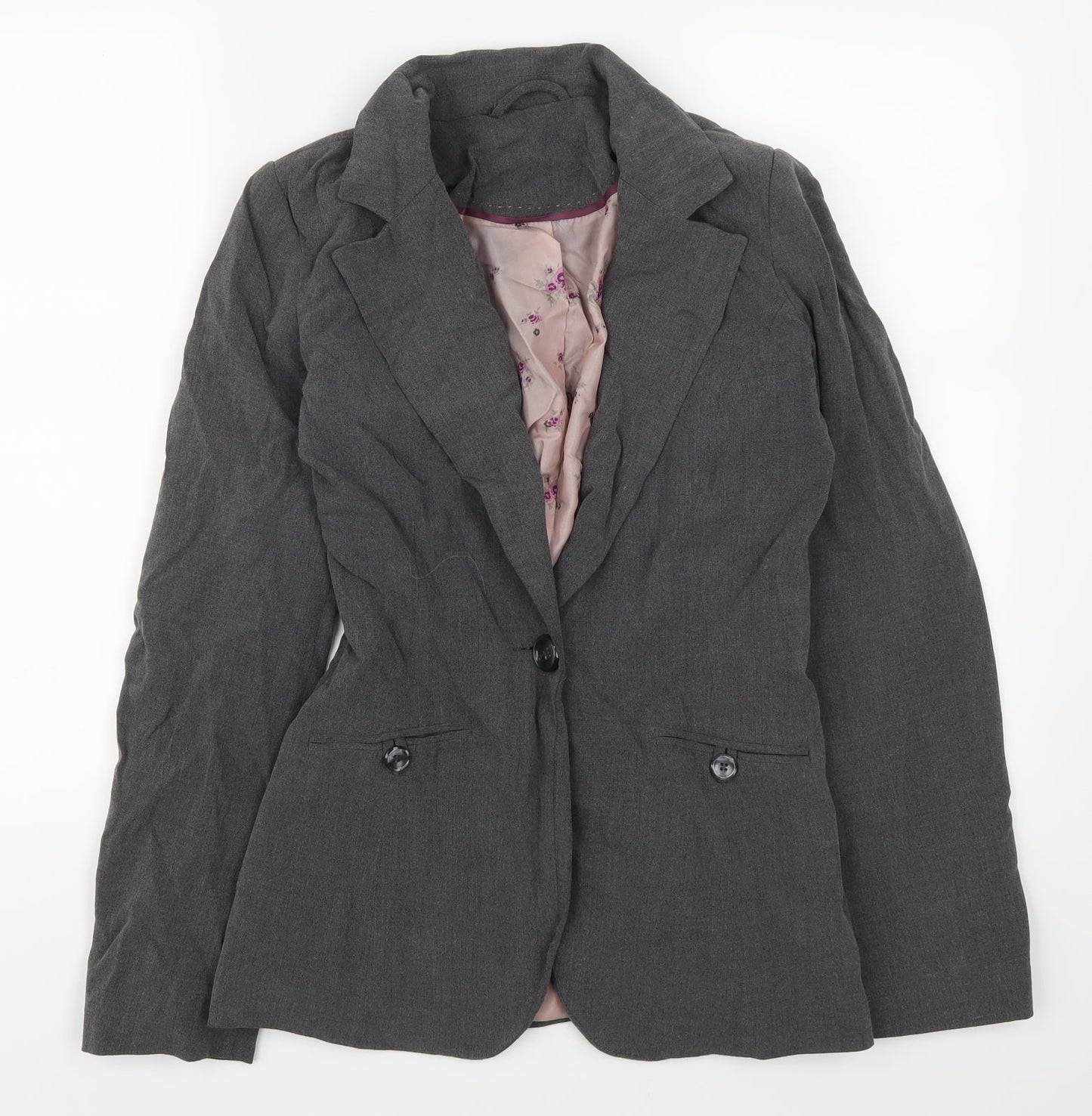 New Look Womens Grey   Jacket Suit Jacket Size 8