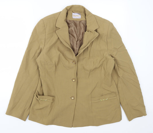 Daxon Womens Beige   Jacket Suit Jacket Size 14