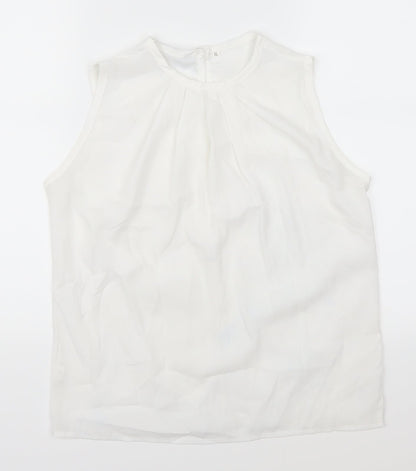 Womens UK Size XL Preworn White Basic Blouse