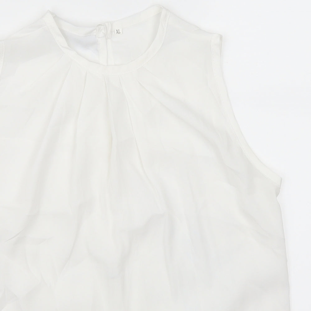Womens UK Size XL Preworn White Basic Blouse