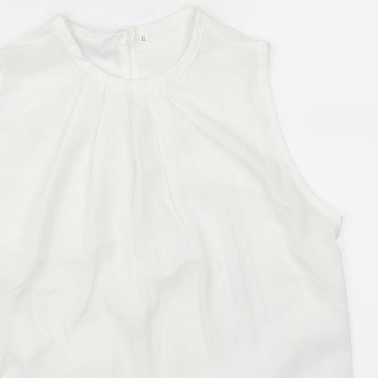 Womens UK Size XL Preworn White Basic Blouse