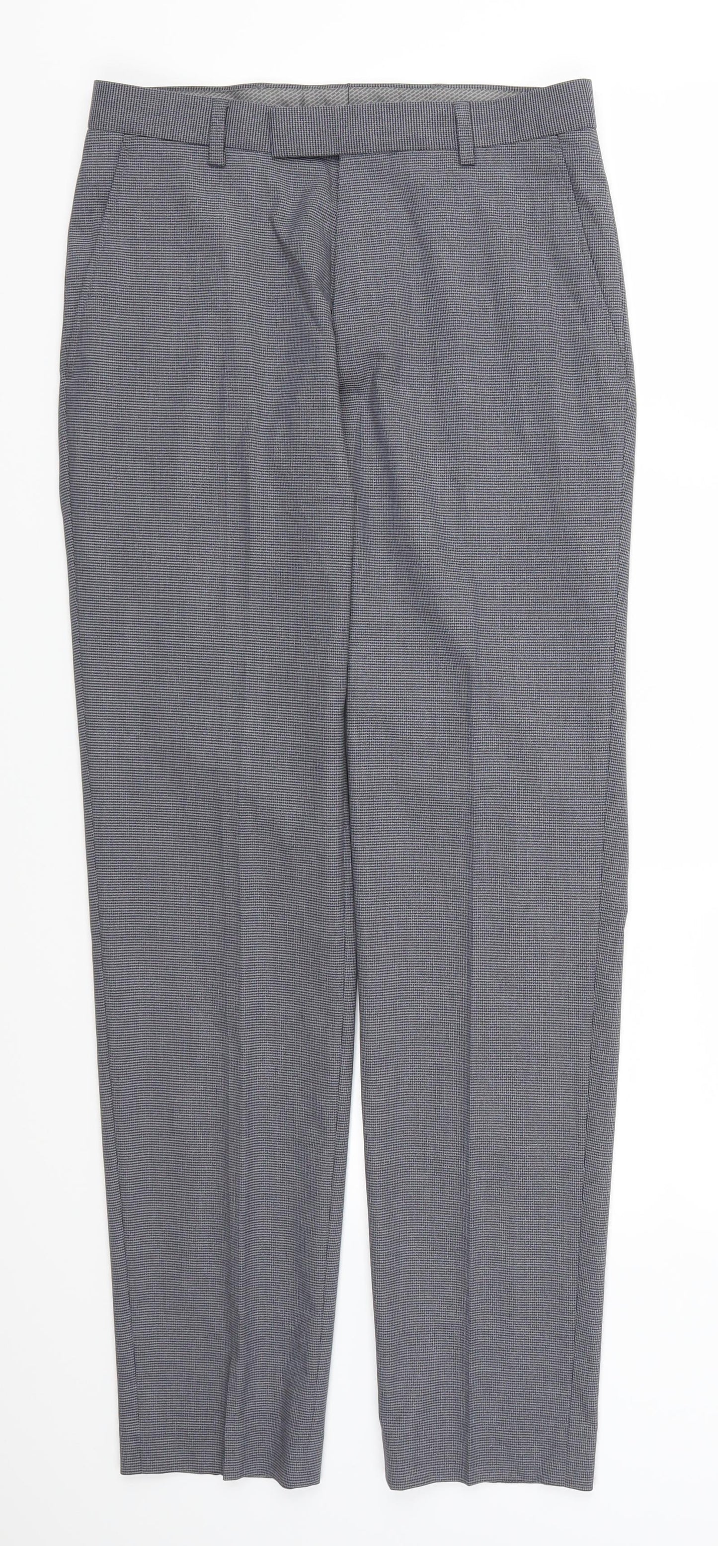 Marks and Spencer Mens Blue Houndstooth  Sweatpants Trousers Size 28 L31 in