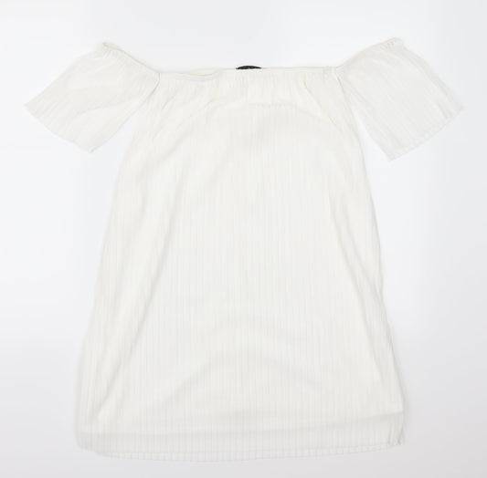 Boohoo Womens White   Mini  Size 10  - Pleated
