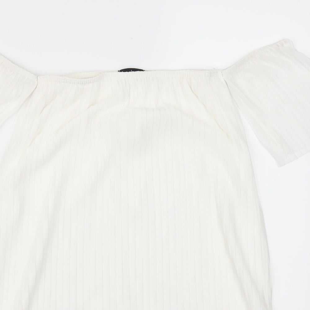 Boohoo Womens White   Mini  Size 10  - Pleated