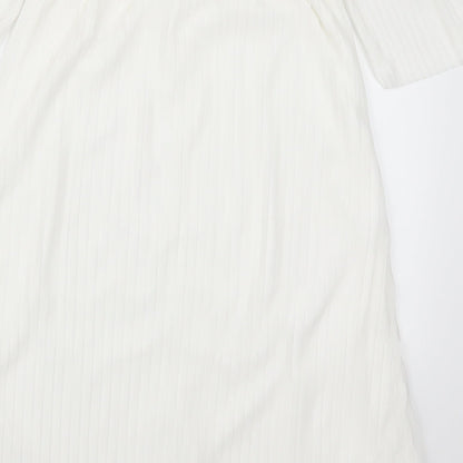 Boohoo Womens White   Mini  Size 10  - Pleated