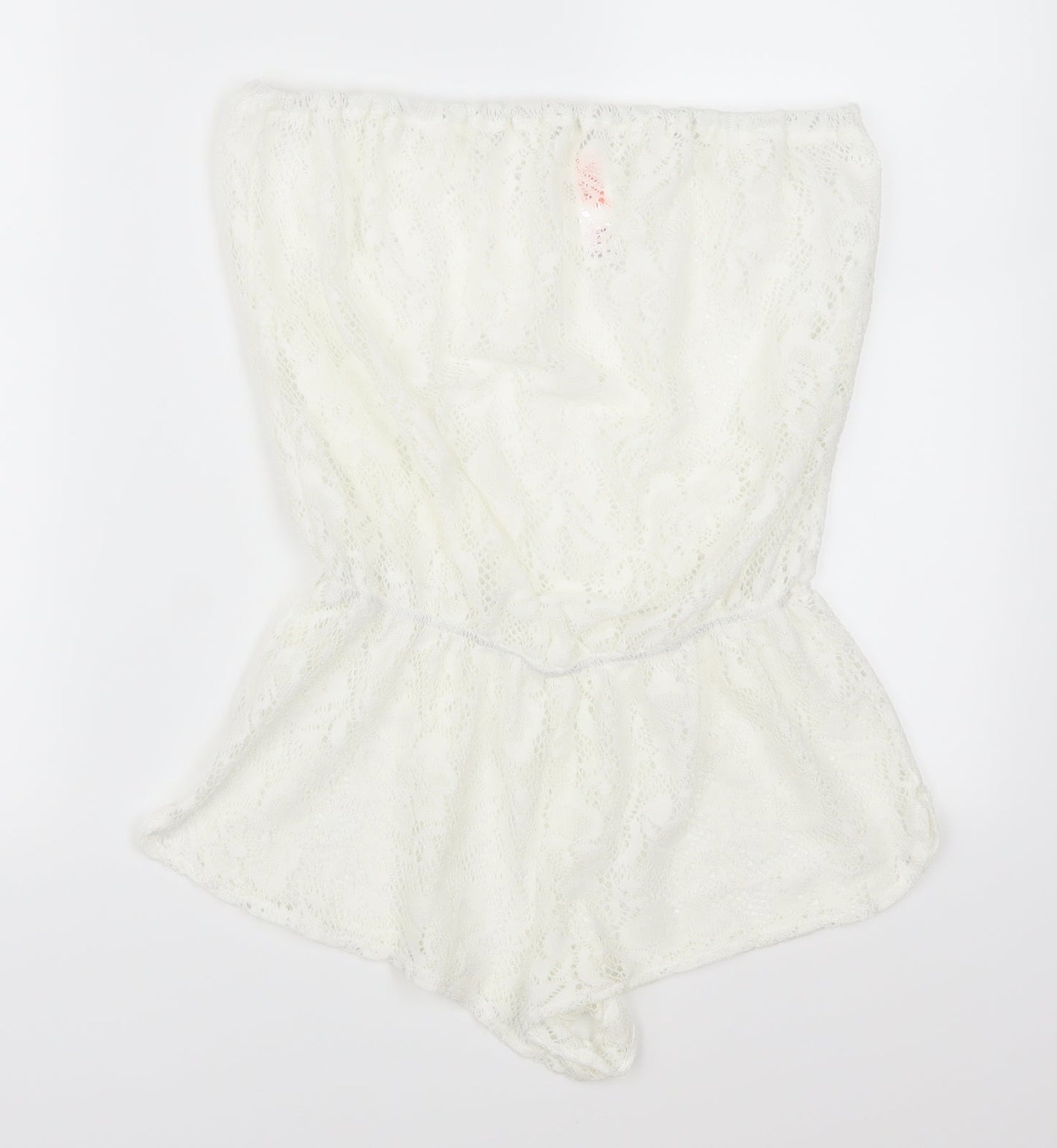 Ocean Club Womens White  Lace Playsuit One-Piece Size 10  - Beach Cover Up